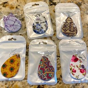 Lightweight, faux leather earrings